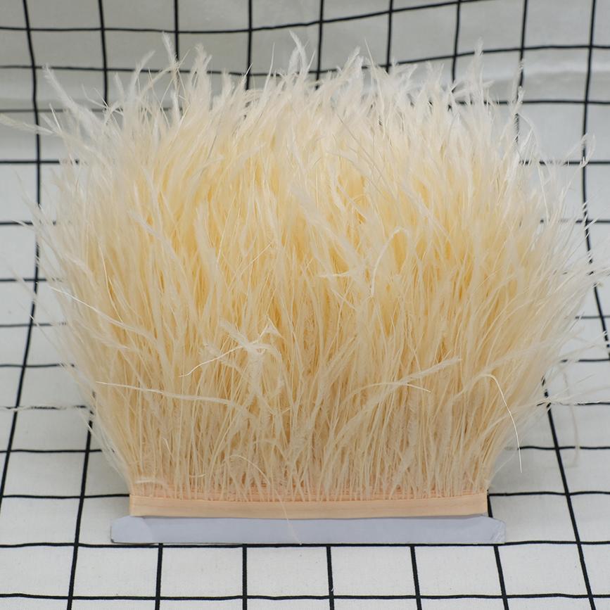 Feather1 meter Multicolor Real Ostrich feather Trims Ribbon 8-10cm White Ostrich Plumas Fringe For Costume DIY Craft Decoration Sewing