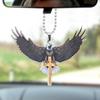 Acrylic Car Hanging Pendant,Eagle&Cross Design Ornament | Attractive Auto Interior Accessory for Car Decor,Gift for Car Lovers & Religious Symbol Fans
