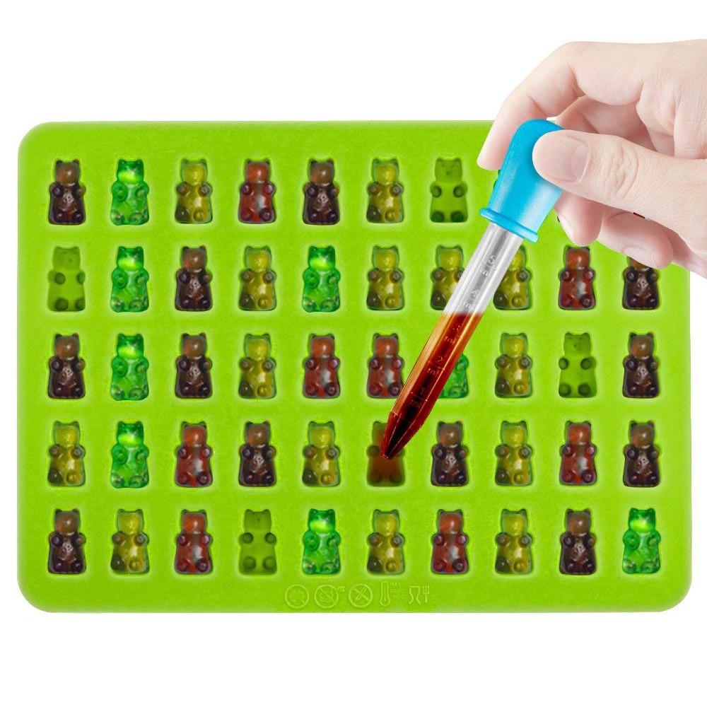 3D мармеладный мишка в форме силиконовой формы для торта, конфеты, десерт, шоколадная форма, лоток для кубиков льда с пипеткой