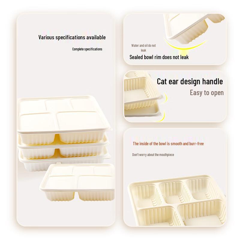 Xinyi 5-Compartment Biodegradable Corn Starch Meal Box