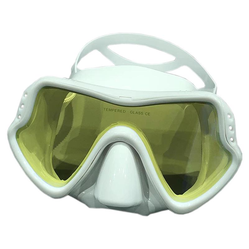 Маска для дайвинга с большой оправой из силикона и закаленным стеклом для взрослых