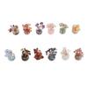 12PCS Mini Tree Figurine Crystal Leaves Glass Bowl Feng Shui Tree Ornament for Home Car Office Desk