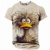 Animal Duck Pattern Men's 3D Printed T-shirt Summer Street Casual Sports Round Neck Top