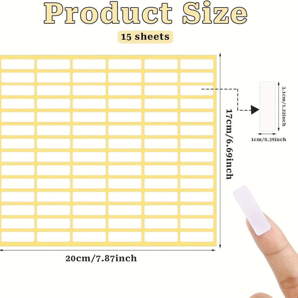 1260pcs, Matte White Label Stickers,Small Blank Label with Removable Adhesive Price Tags for Jars, Boxes,School Offices,Kitchen