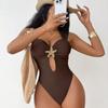 1011 new popular European and American fashion new sexy slim and thin backless shoulder strap one-piece swimsuit women