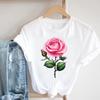 (Asian Size) T Shirt Fashion Women Sweet Flower Trend Cute Clothing Casual Top Short Sleeve Tee Print Lady Female Graphic T-shirts