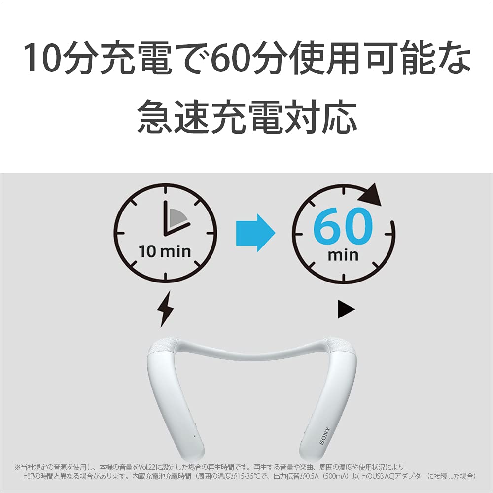 Sony Беспроводной шейный динамик SRS-NB10: Подвесной типОснащен двумя высокопроизводительными микрофонами для использования в удаленной работеЛегкий и менее утомительный