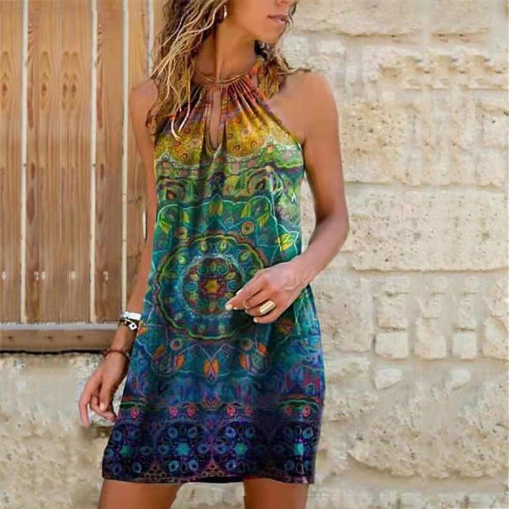 Summer Halterneck Sexy Printed Dress