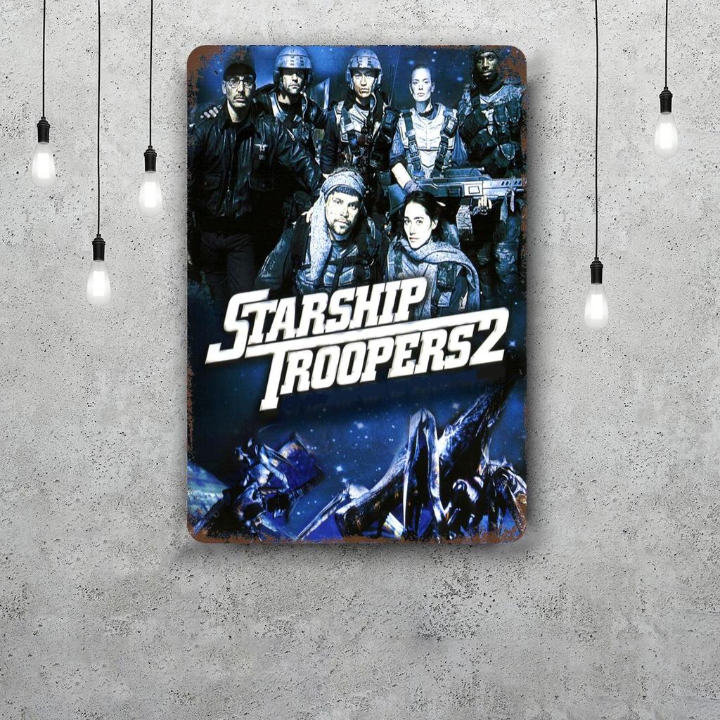 Starship Troopers Minimal Decor Poster Vintage Tin Sign Metal Sign Decorative Plaque for Pub Bar Man Cave Club Wall Decoration