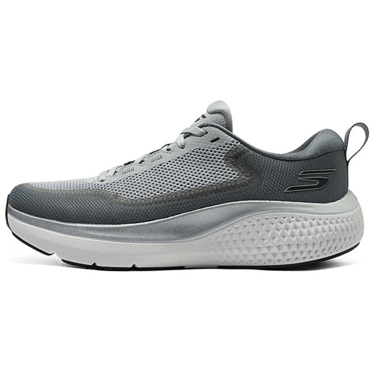Skechers Go Run Supersonic Max Мужские Серые Белые Низкие Повседневные Беговые Кроссовки 246086-GRY