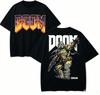 Футболка для любителей аниме Doom Харадзюку Хлопок Новая модель Уличный стиль Ретро Оверсайз Унисекс Харадзюку Высокое качество Удобный Классический