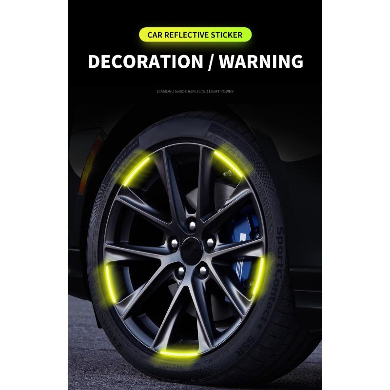 Car Wheel Hub Reflective Stickers Tire Rim Luminous Accessories For SEAT Leon 5f Ibiza 6l 6j Leon 1P Cushion Altea Xl Leon Mk