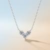 Moissanite Pendant Necklace Women Fashion Light Luxury Clavicle Chain Daily Wear