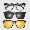 TJ2190 Unisex Three-in-One Magnetic Polarized Clip-on Sunglasses Set