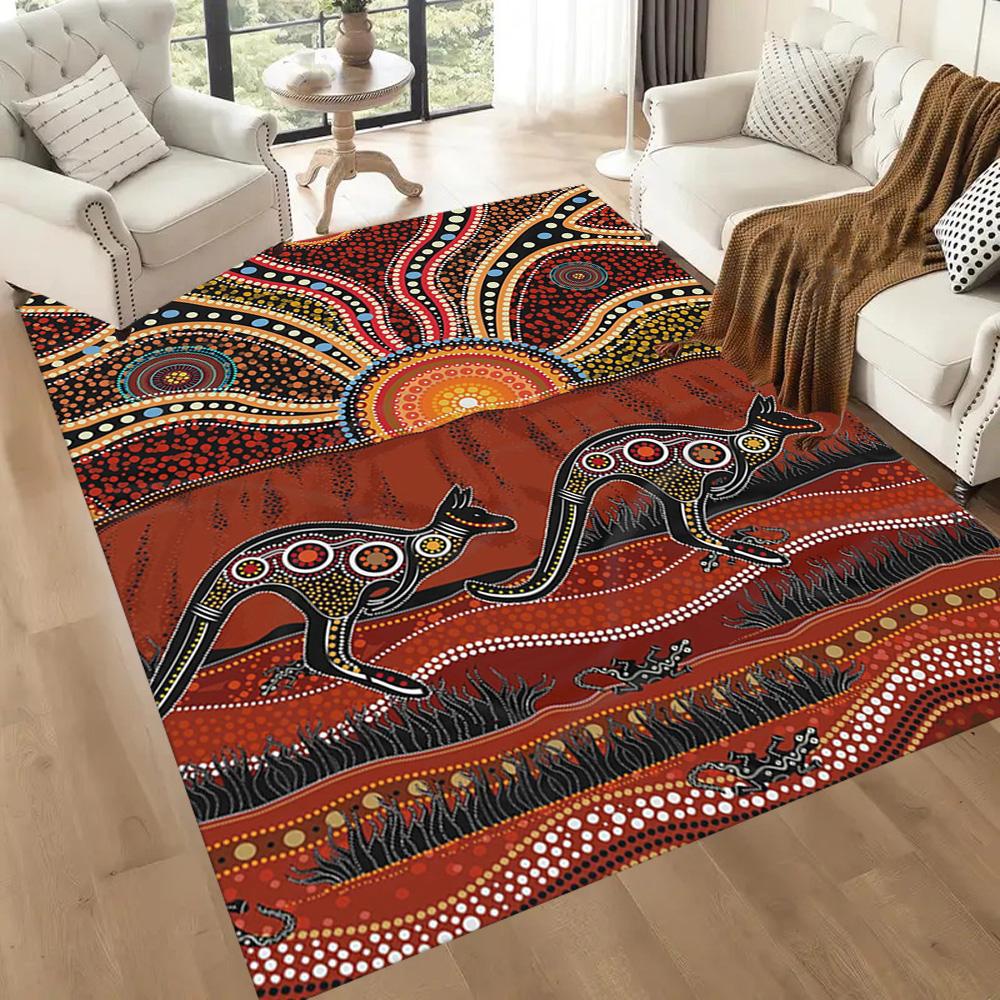 Aboriginal Art Dreamtime Floor Mats for Living Room, Bedroom and Room Decoration Are Suitable for Gifts.