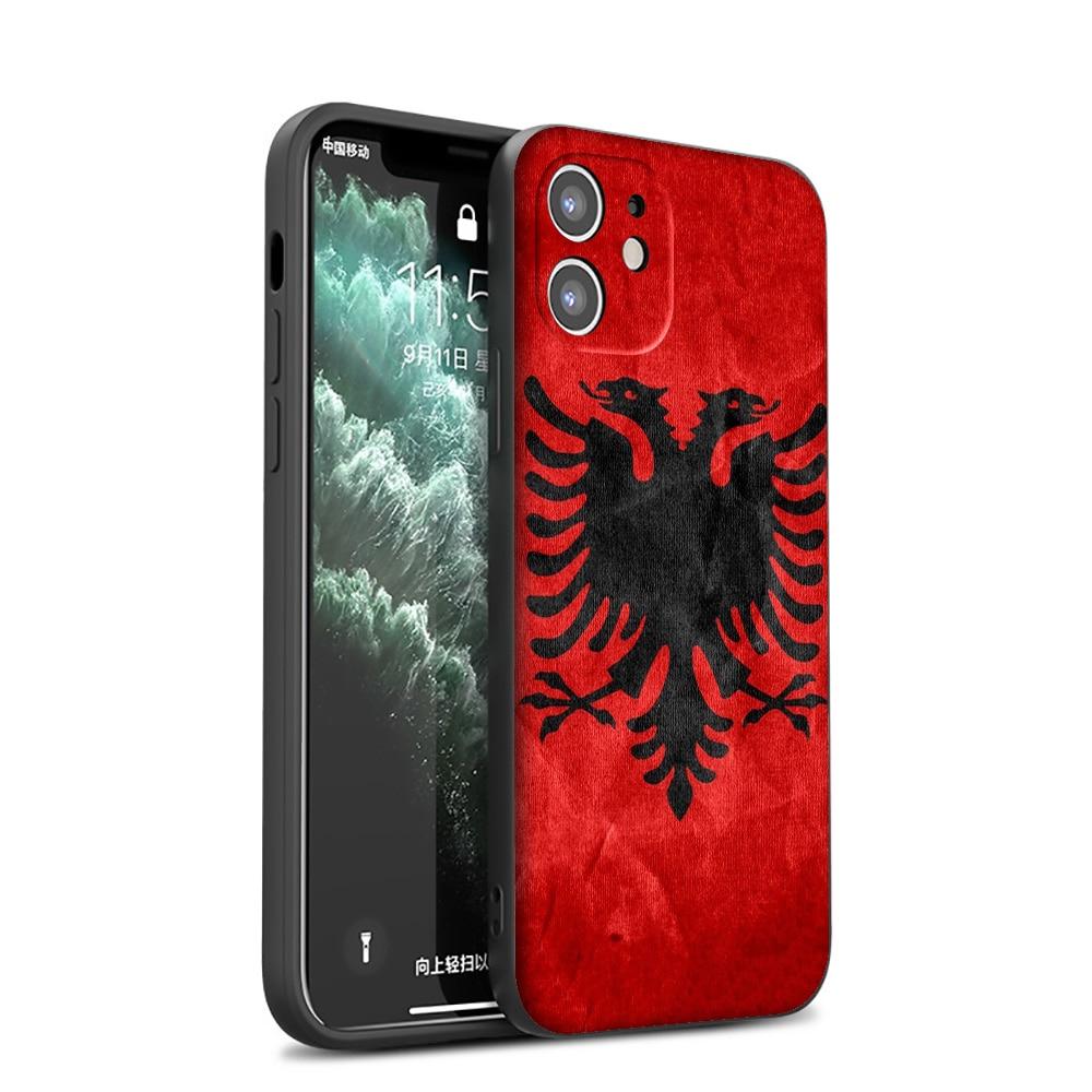 GX16 Албания, мягкий силиконовый чехол с флагом албанцев для iPhone 13 12 Mini 11 Pro XS Max XR X 8 7 6 6S Plus 5 5S SE 2020