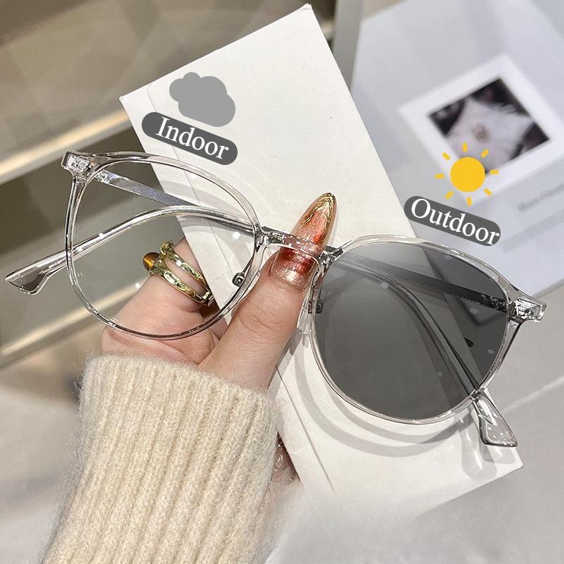 Стильные фотохромные очки для близорукости Женские модные оправы Рецептурные линзы Для улицы Защита от УФ лучей Солнцезащитные очки Очки от -1.25 до -6.0