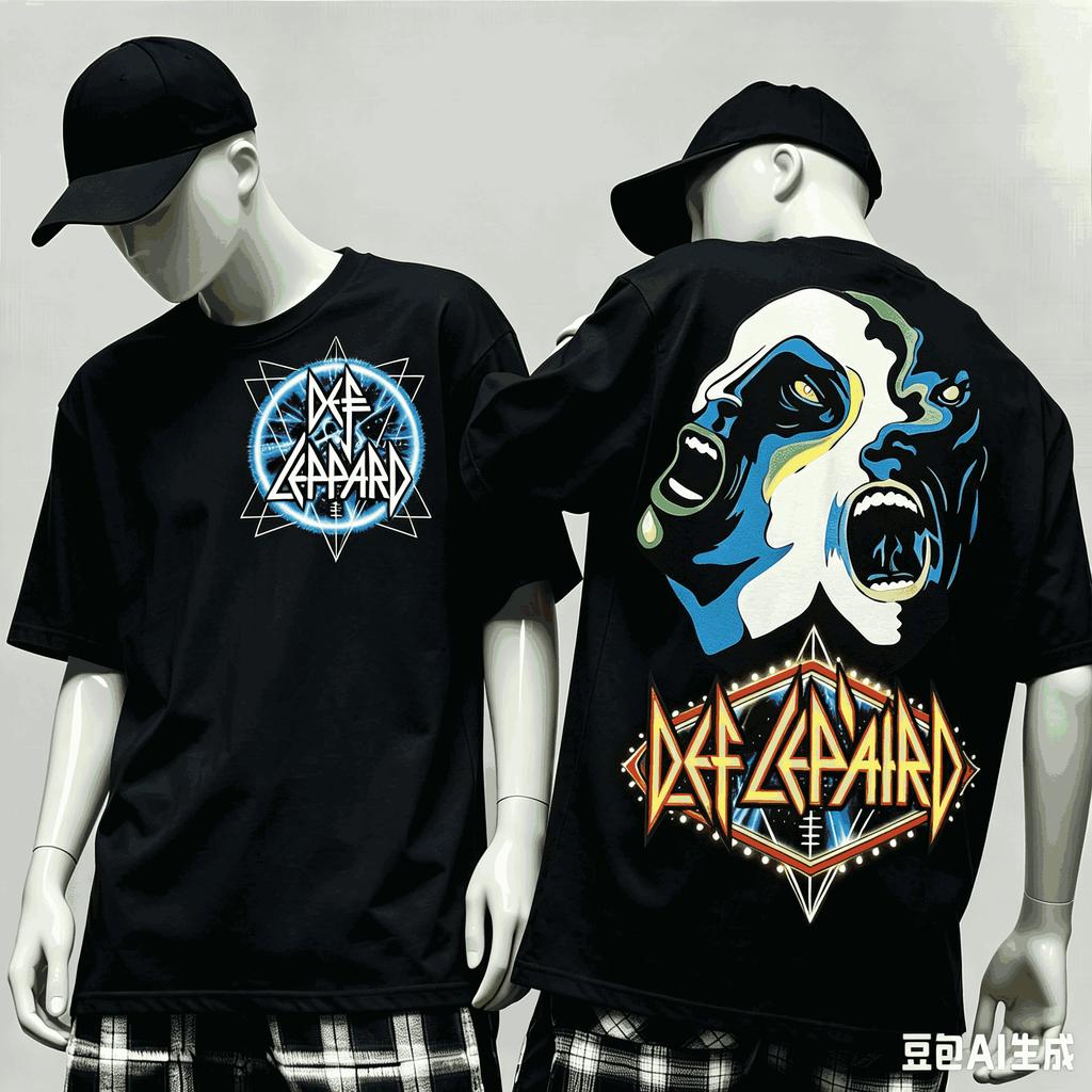 Def Leppard Для фанатов Подарок Футболка Унисекс Унисекс Харадзюку Оверсайз Унисекс С коротким рукавом Уличная одежда Высокое качество Для пар Удобная