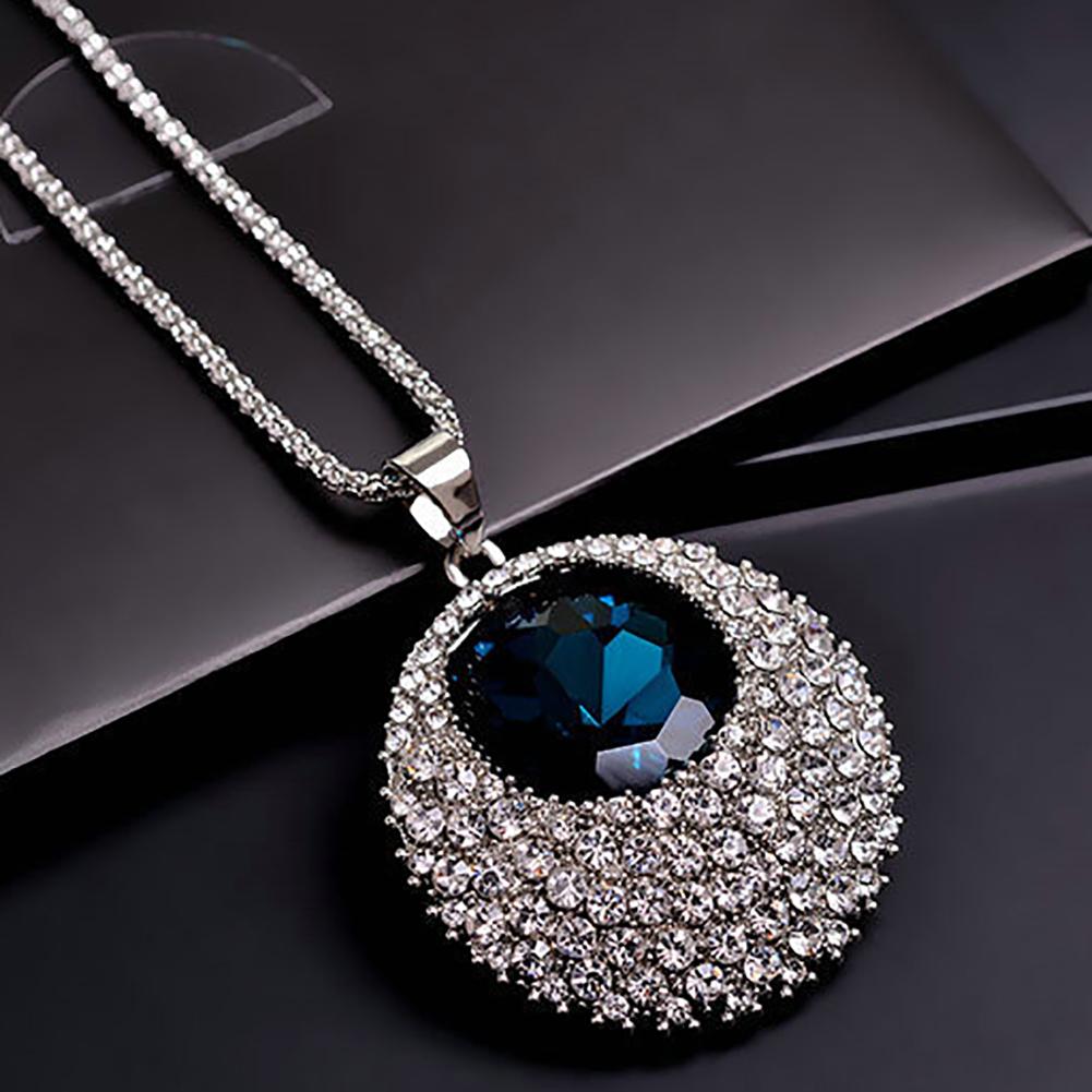 Винтажная цепочка с кулоном бренда BLUELANS NECKLACE Кулон инкрустирован кристаллами горного хрусталя