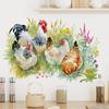 Countryside Style Rooster and Hen Stickers Decorative Living Room Kitchen Refrigerator Waterproof Decals
