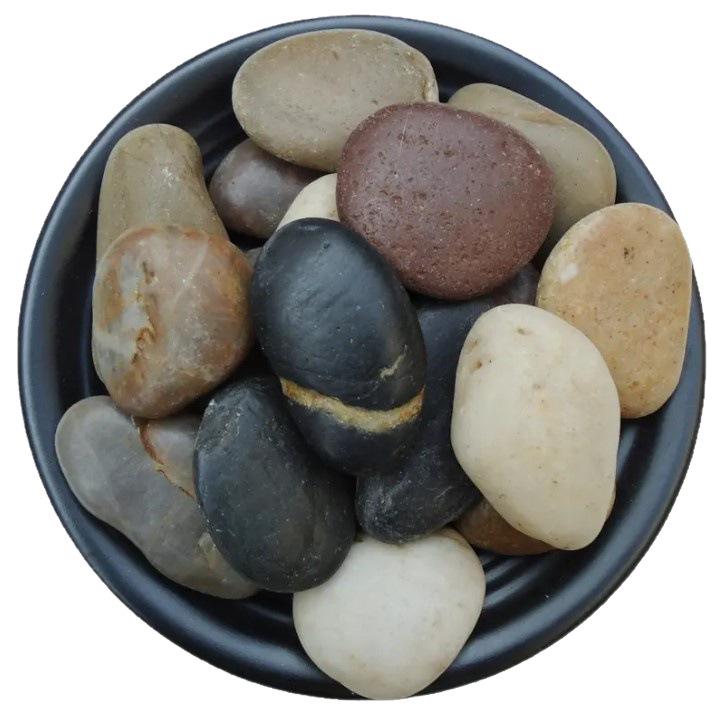 Черная полированная речная галька для подогрева пола и ландшафтного дизайна карэсансуй