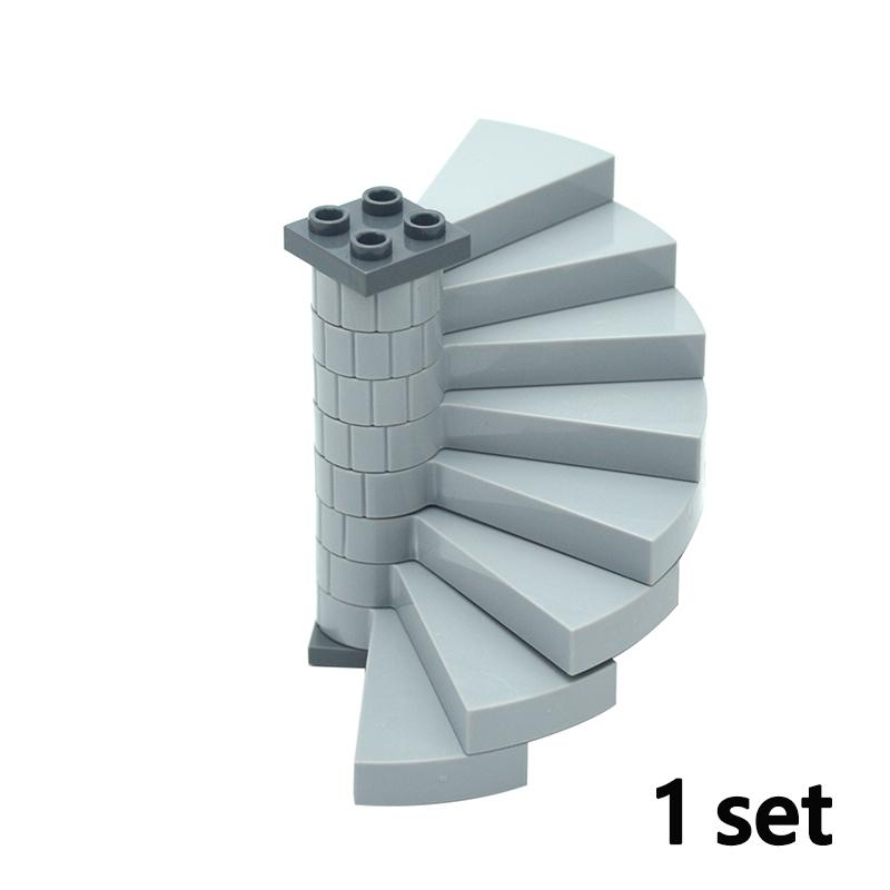 DIY Assembles Particles Spiral Staircase Support 1x1x5 1/3 House Stairs 40243 Steps Modular Creative Riser Building Block Toys