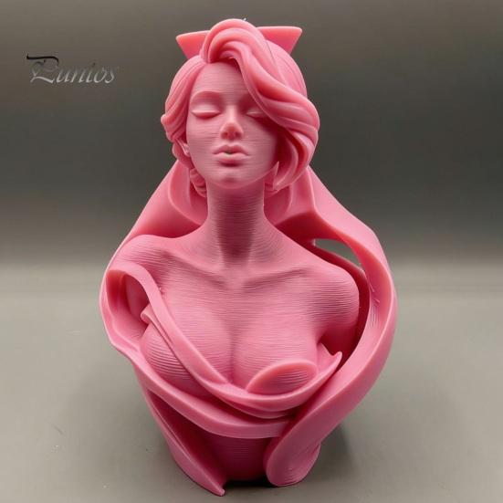 3D-печатная ваза-бюст человека с мелкой текстурой, Художественный скульптурный кашпо для суккулентов, Влагостойкий PLA Декор, Матовый настольный декор, Креативный