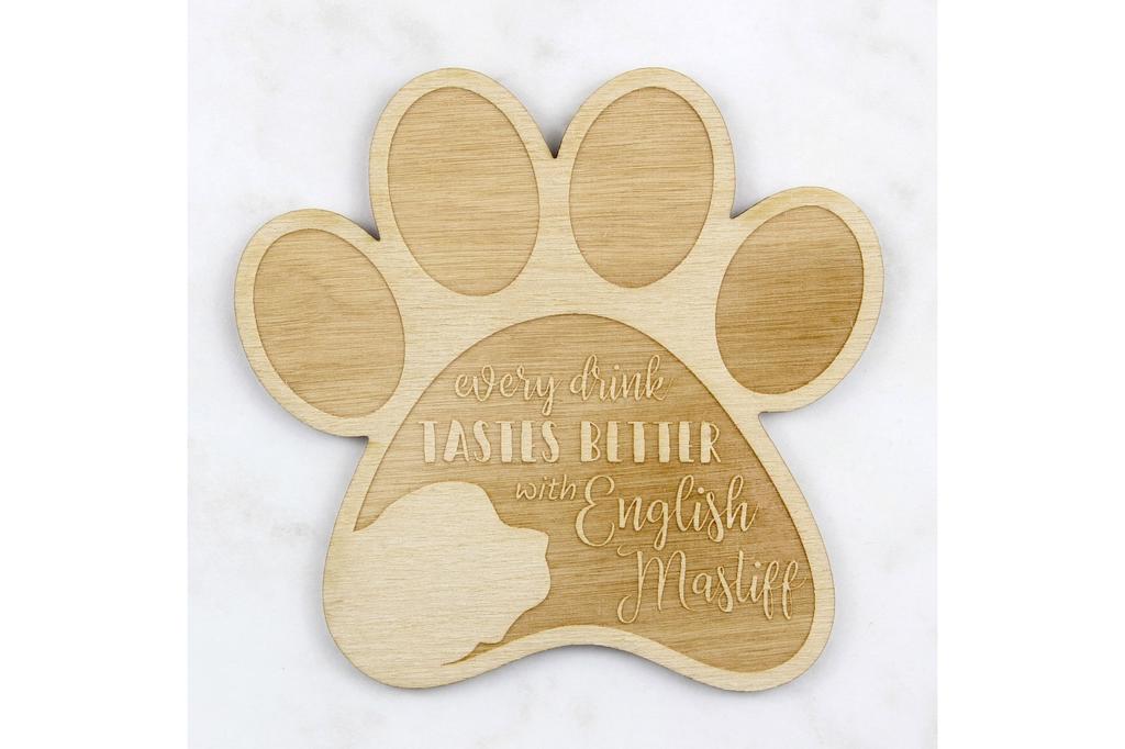 English Mastiff – Mug coaster, engraved coaster with dog | Art-Dog
