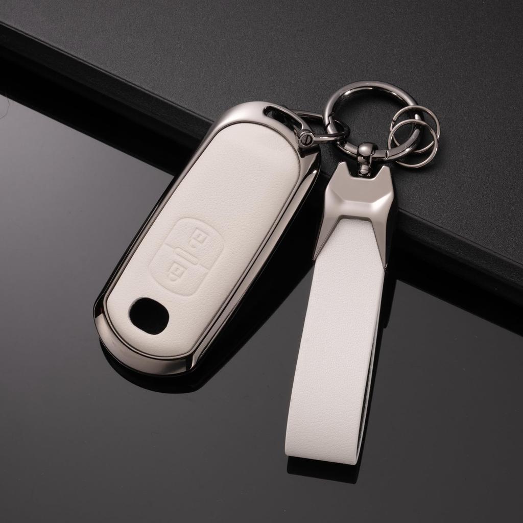 [PIMOHI] Compatible with Mazda Key Case Metal Genuine Leather CX-3