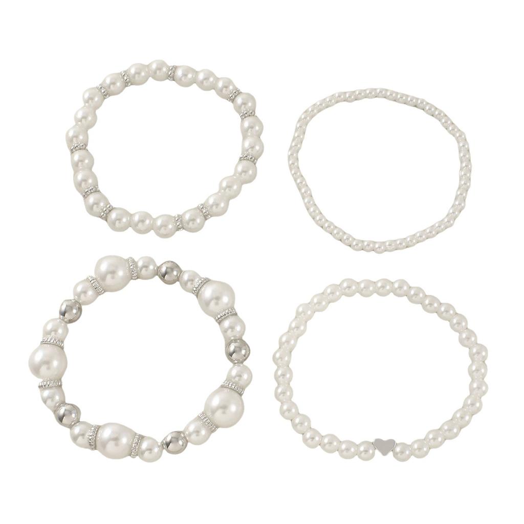 European and American new love pearl bracelet set niche temperament women's piece set bracelet hand jewelry