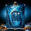 1pc Digital Print Nap Blanket, Blue Police Box Art Blanket for Home Use, All Season Warmth, Christmas and Valentine's Day Gift Blanket