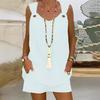 2024 Elegant Solid Color Women's Sleeveless Top & Shorts Set - European & American Style