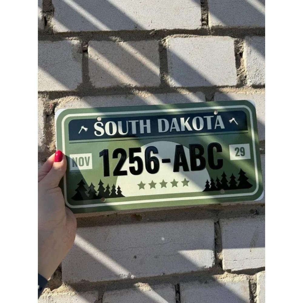U.S. License Plate, U.S. Car License Plate, Metal, 15x30 Cm.