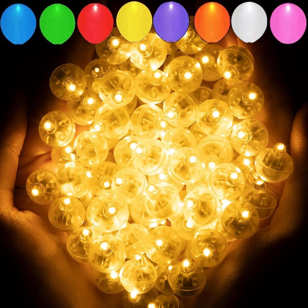 Aogist 100pcs White Balloon Lights,Long Standby Time Waterproof Mini Light,Battery Powered,Round LED Ball Lamp for Latex Balloon Paper Lantern Party