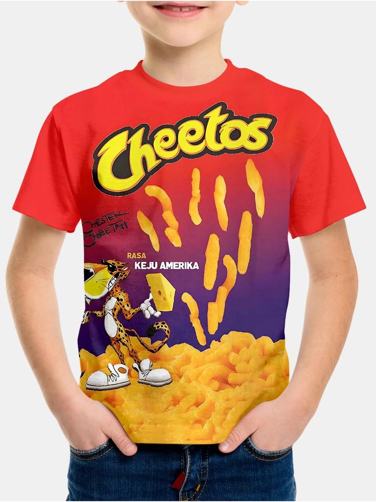 Модная детская футболка с 3D-печатью, круглый вырез, короткий рукав, для мальчиков и девочек, повседневные топы для детей