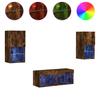 4 piece TV wall unit with LED lights smoked oak