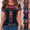 2025 Bohemian Print Women's Summer Short Sleeve Round Neck T-Shirt