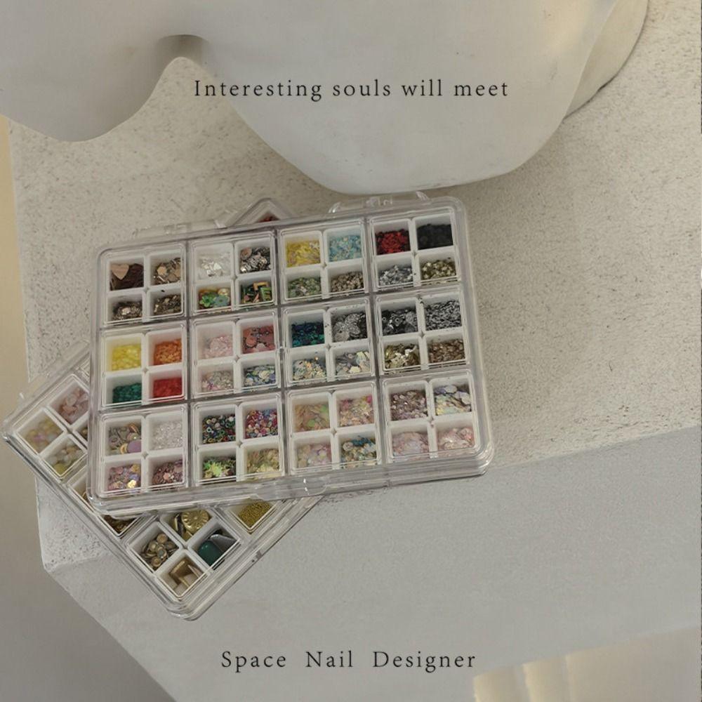 Plastic Nail Accessories Storage Box 48 Grids Home Storage Case New Bead Screw Container Home