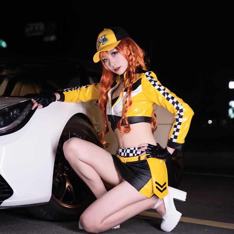 QQ Speed Little Orange Sister Racing Косплей Костюм для Женщин