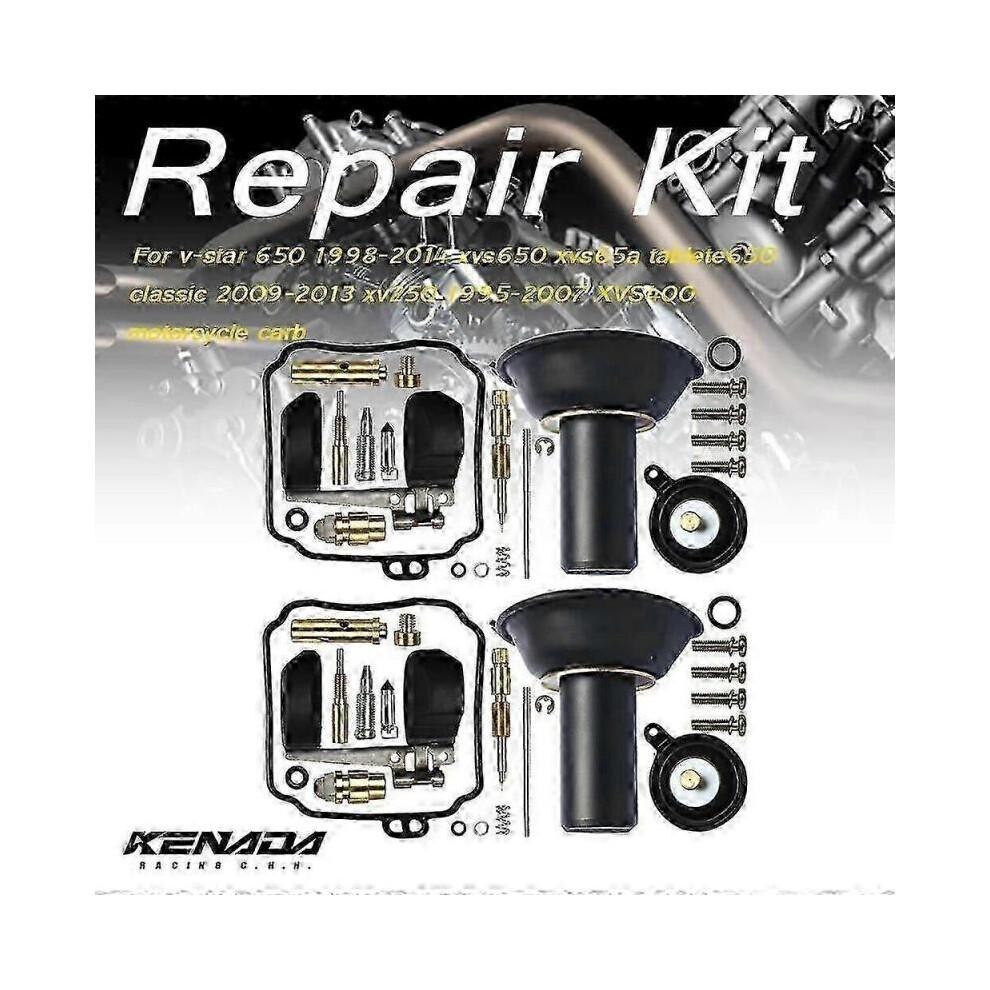 (B-2SET)Carburetor Repair Kit For V-star 650 1998-2014 Xvs650 Xvs65a Tablete650 Classic 2009-2013 Xv250 1995-2007 Xvs400 Motorcycle Carb