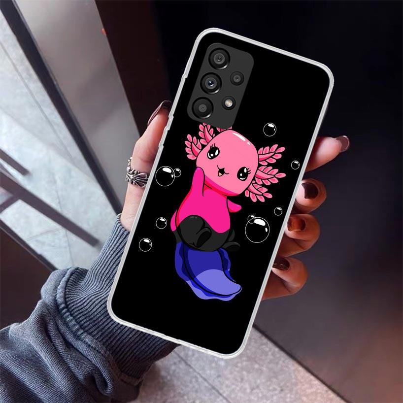 Cute Axolotl Kawaii Phone Case For Samsung Galaxy A12 A52S A42 A32 A22 A51 A50 Note 20 Ultra 10 S10 Plus A71 A70 A31 A30 A10S Ga