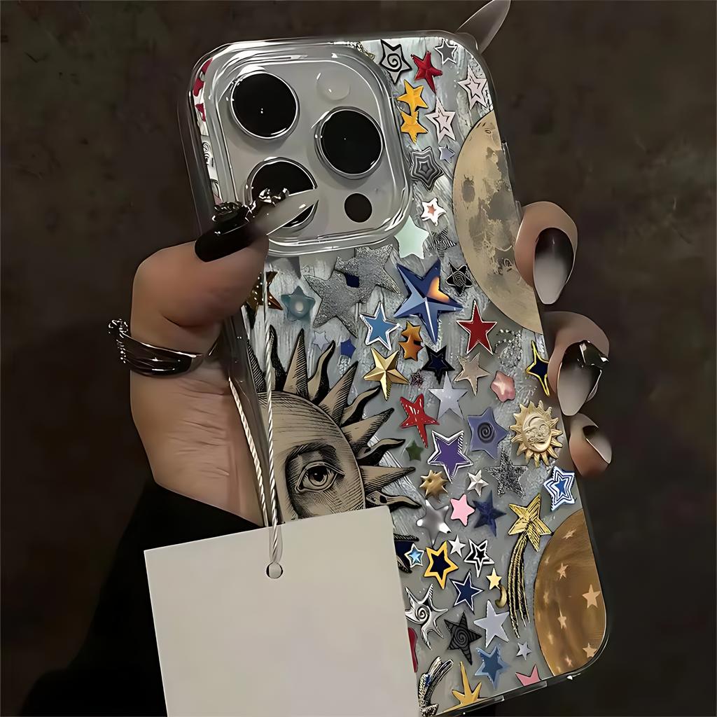 Хроматический цвет Звезды Чехол для телефона для Xiaomi Redmi Note 14 13 12 12s 11 11s 10 9 9s 8 Pro Plus 4G 5G Текстура перьев Задняя крышка