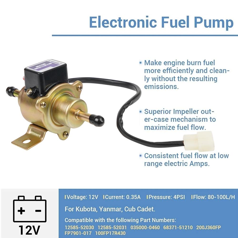 Universal Gold Electric Car Fuel Pump Diesel Petrol Gasoline 12V EP500-0 035000-0460 12585-52030 1258552031 EP500 FP-1010-G