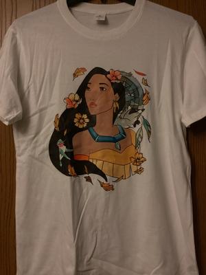 Pocahontas (Shoulders Up Portrait) - Disney - White Shirt - L