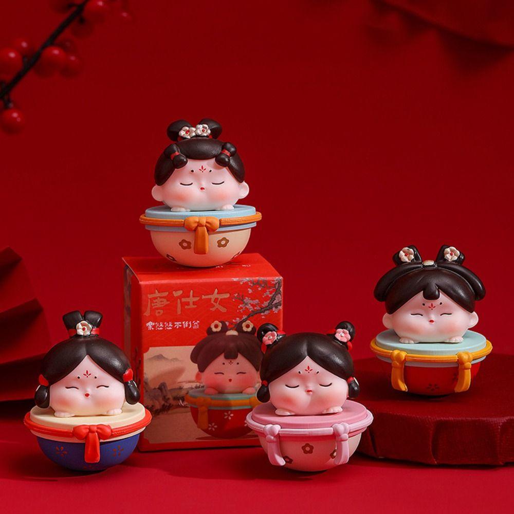 Модель куклы из смолы в старинном стиле в китайском стиле, мультяшная девочка, неваляшка, игрушка для детей, девочек и мальчиков