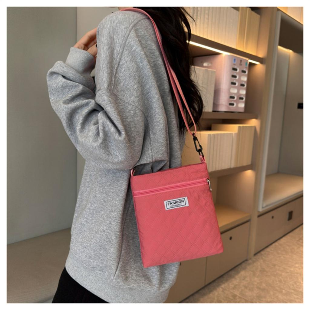 Простая однотонная сумка кроссбоди с ромбовидной сеткой для женщин, повседневная наплечная сумка, легкая и универсальная маленькая квадратная сумка кроссбоди