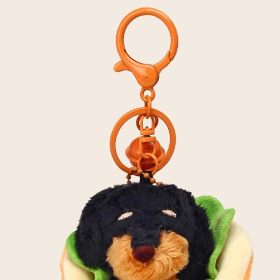 Yousheng Такса Собака Гамбургер Брелок Подвеска Плюшевый Шарм для Сумки Двухфункциональный Брелок Подвеска для Сумки Аксессуар