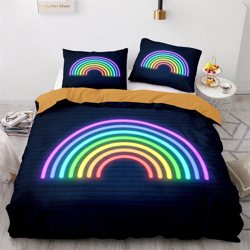 Радужные Птицы Звезда Набор Пододеяльников Двуспальный Полный Размер Милый Полиэстеровый Чехол для Одеяла для Детей Мальчиков Девочек Комплект Постельного Белья Чехол для Одеяла