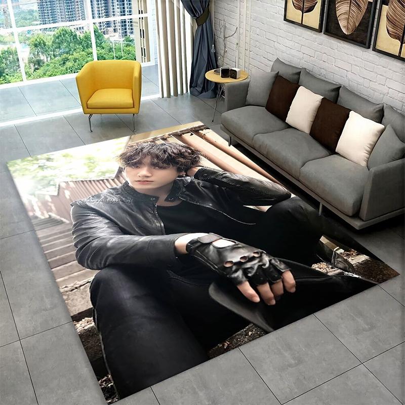 Знаменитый B-BTS Чон Чонгук JK Kpop Нескользящий коврик для гостиной, спальни, игровой комнаты, коврик для пола, ковер для домашнего декора, детская комната