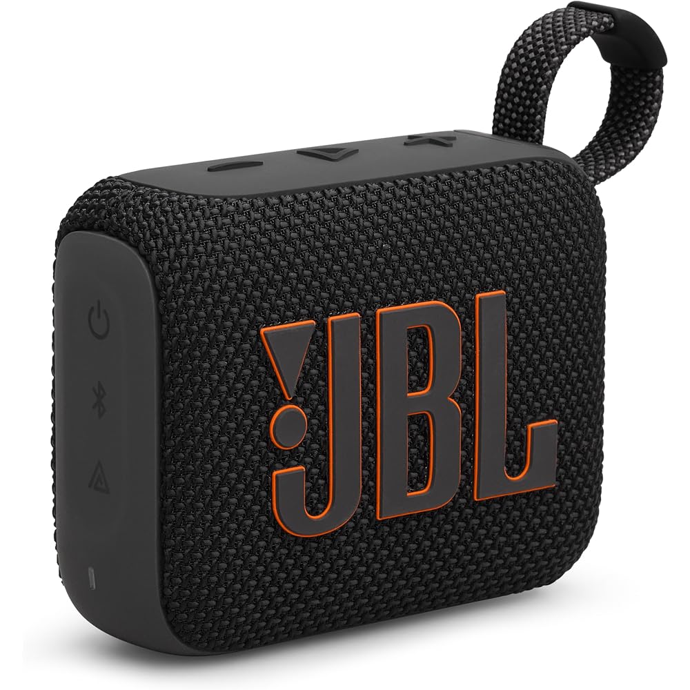 JBL GO4 Bluetooth Speaker with USB-C Charging, IP67 Dustproof and Waterproof Rating, App Compatible, Passive Radiator, Portable, Black (JBLGO4BLK)